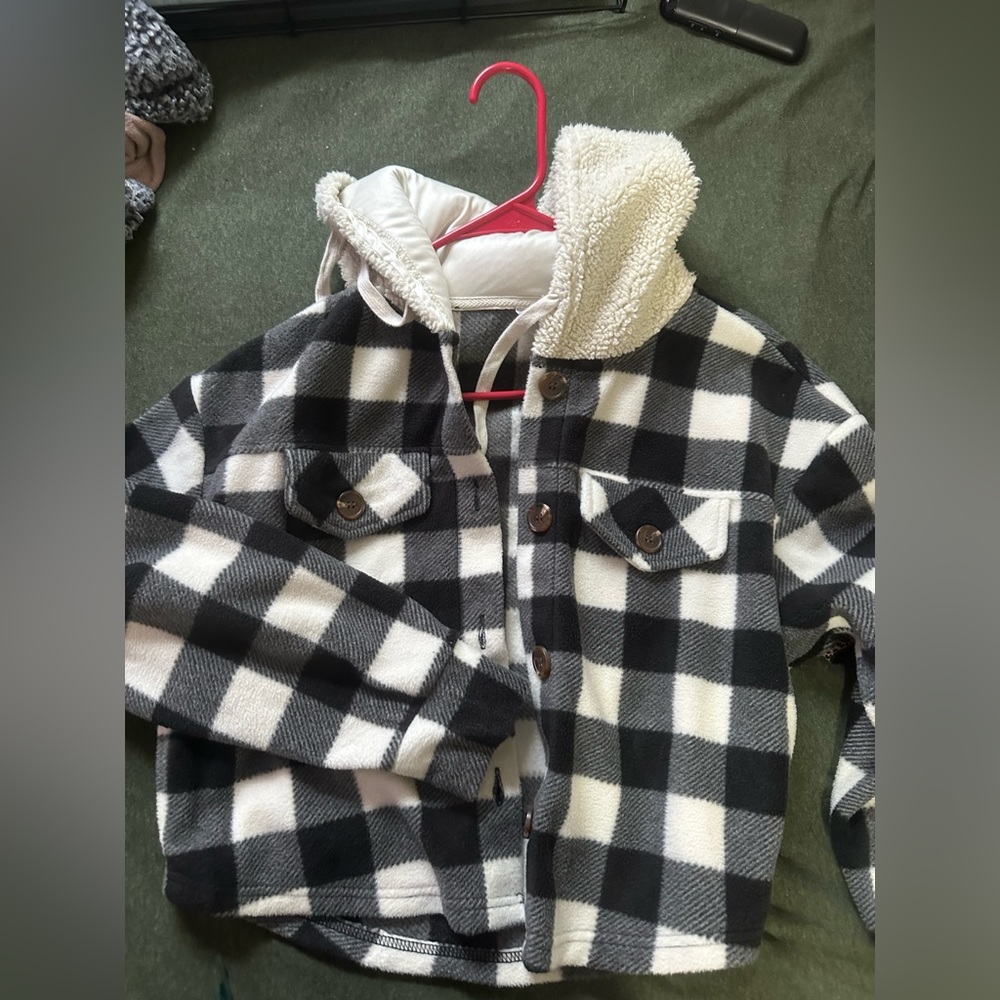 Black Plaid Cropped Jacket